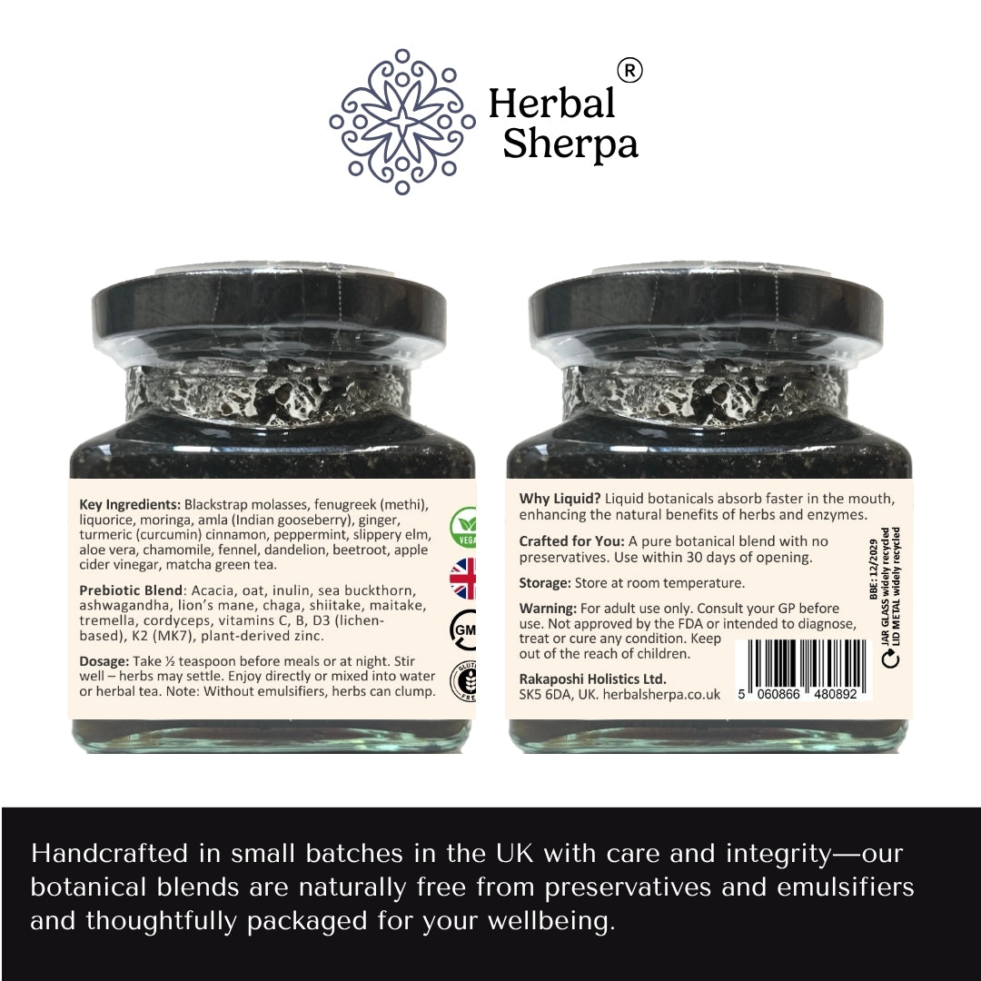 Digestive Harmony Prebiotic Liquid – 120 ml for Gut Comfort & Balance-Herbal Sherpa
