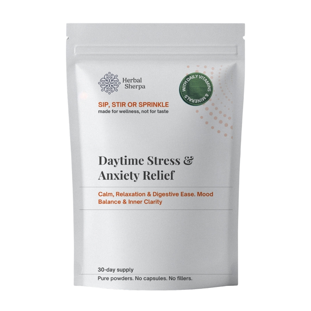 Daytime Stress & Mood Balance — Adaptogenic Calm, Natural Relaxation Support & Mental Wellbeing | 60g Vegan Powder Blend