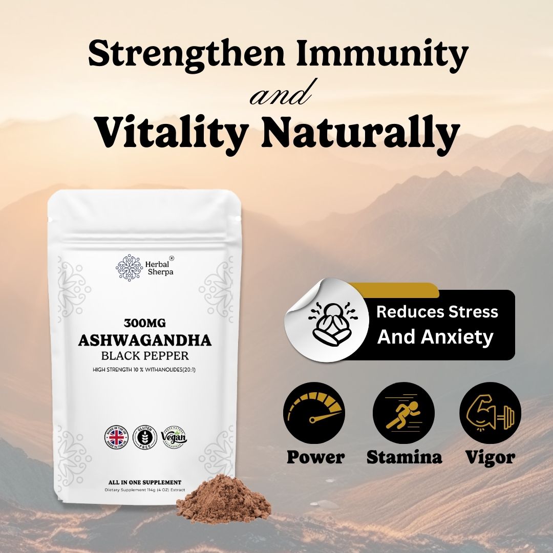 Botanical Wellness Powder – Ashwagandha with Black Pepper – 3-Month Supply-Herbal Sherpa