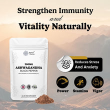 Load image into Gallery viewer, Organic Ashwagandha Extract Powder (High Strength) with Black Pepper. Easy to Mix with Smoothies and shakes. UK Made | 3 Month Supply 30g
