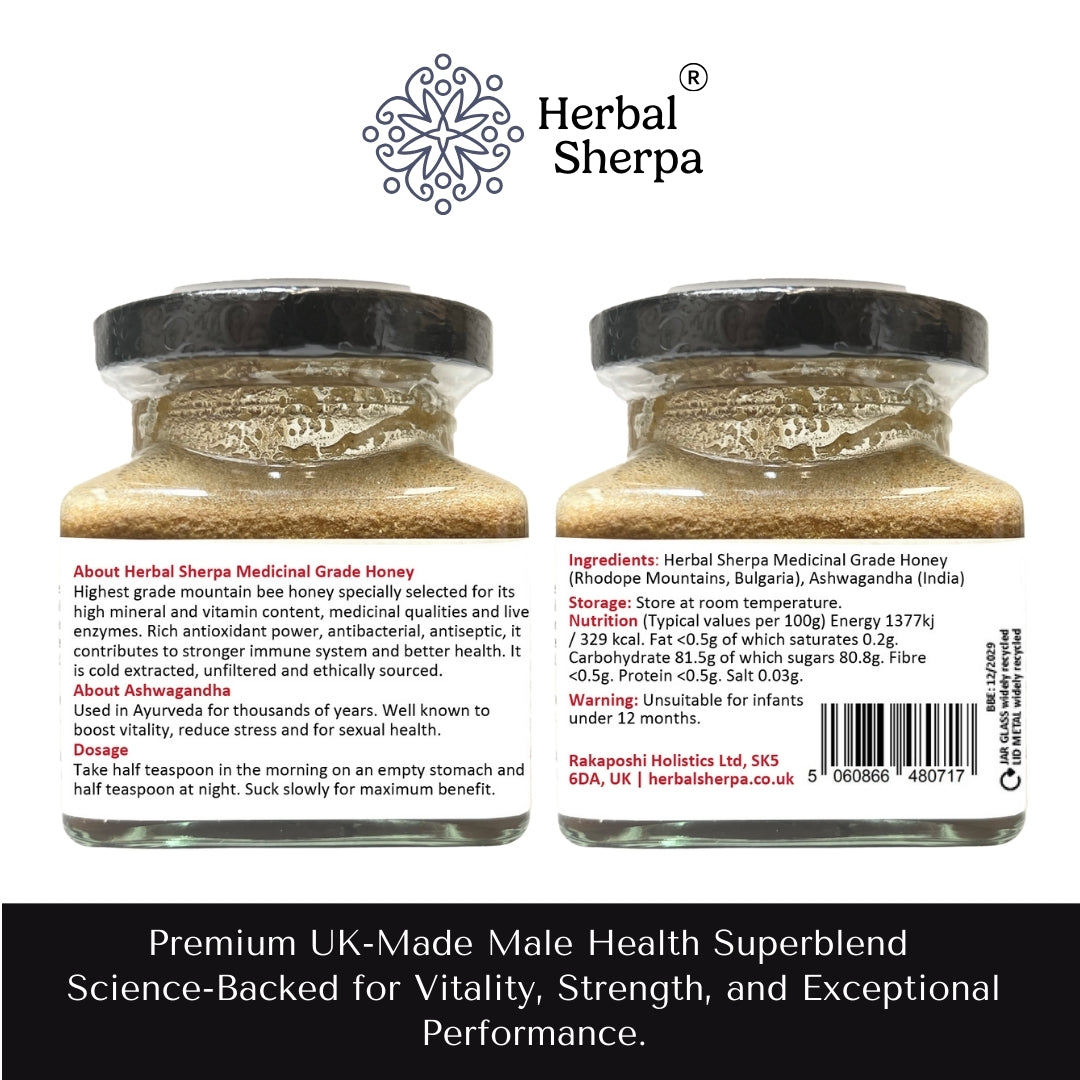 Honey with Natural Botanicals – Cold-Extracted Blend – 150g Glass Jar-Herbal Sherpa