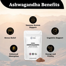 Load image into Gallery viewer, Organic Ashwagandha Extract Powder (High Strength) with Black Pepper. Easy to Mix with Smoothies and shakes. UK Made | 3 Month Supply 30g
