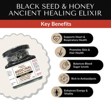 Load image into Gallery viewer, Herbal Sherpa Medicinal Grade Honey + Black Seed 150g Glass Jar
