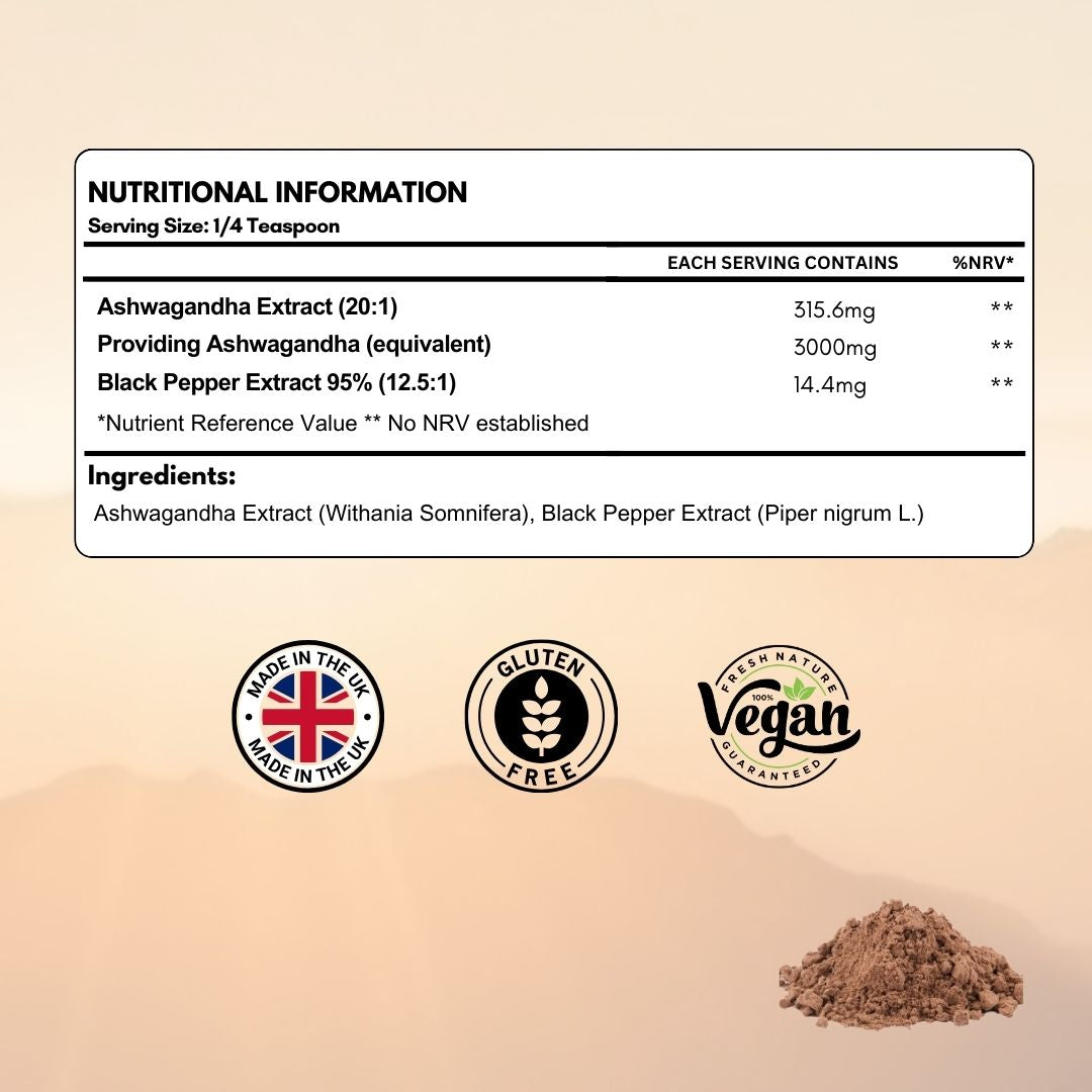 Botanical Wellness Powder – Ashwagandha with Black Pepper – 3-Month Supply-Herbal Sherpa