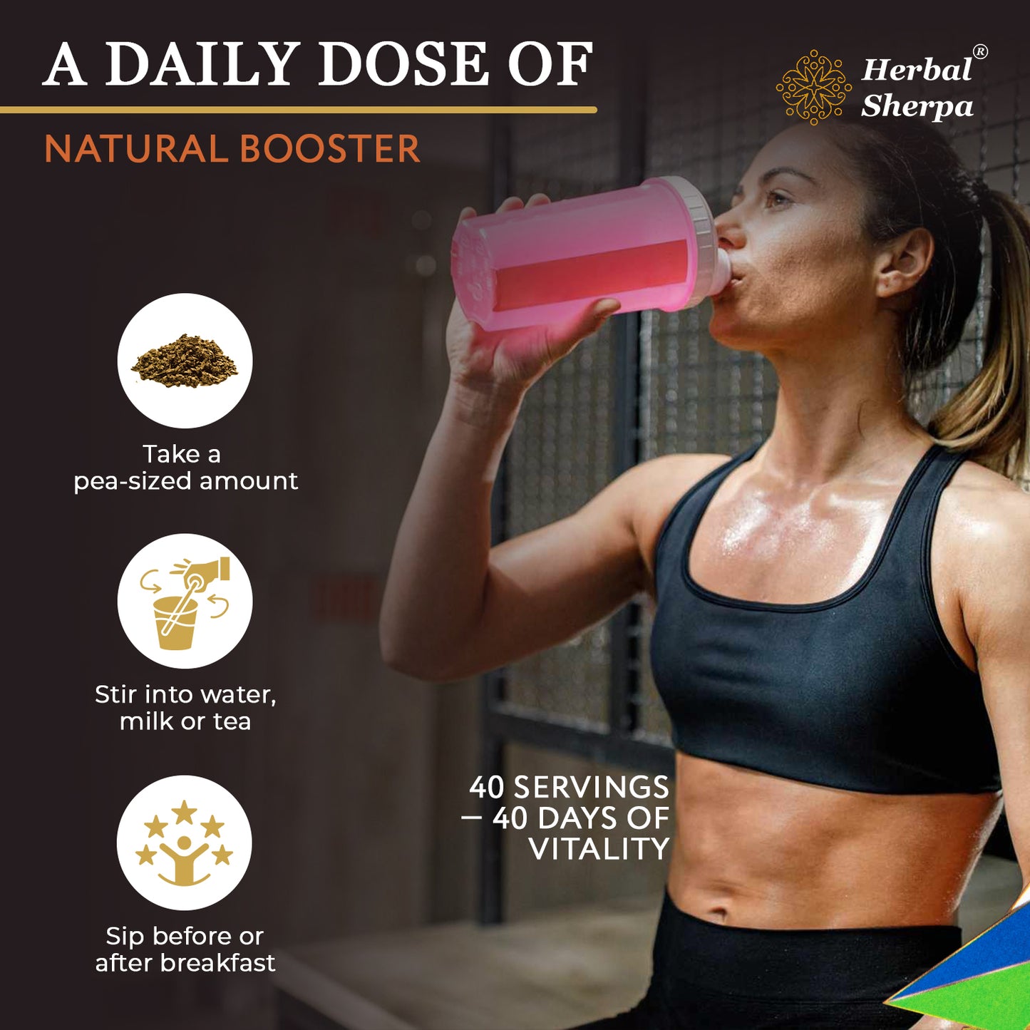 Herbal Sherpa KX-901 Crystals – Pre-Workout & Recovery Supplement with Rhodiola, Shilajit & Reishi for Energy, Stamina, Muscle & Immune Support – Vegan Herbal Formula - 15-60g