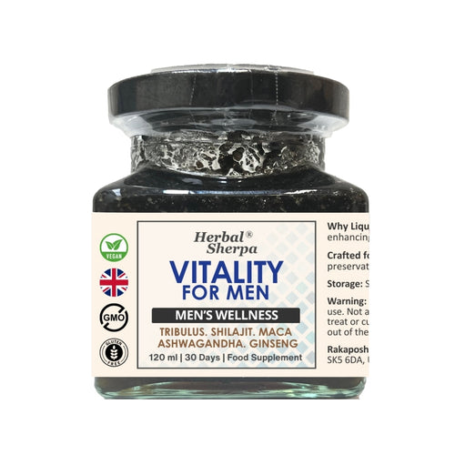 Men’s Botanical Wellness Blend – 25 Natural Ingredients for Daily Vitality – 120ml-Herbal Sherpa