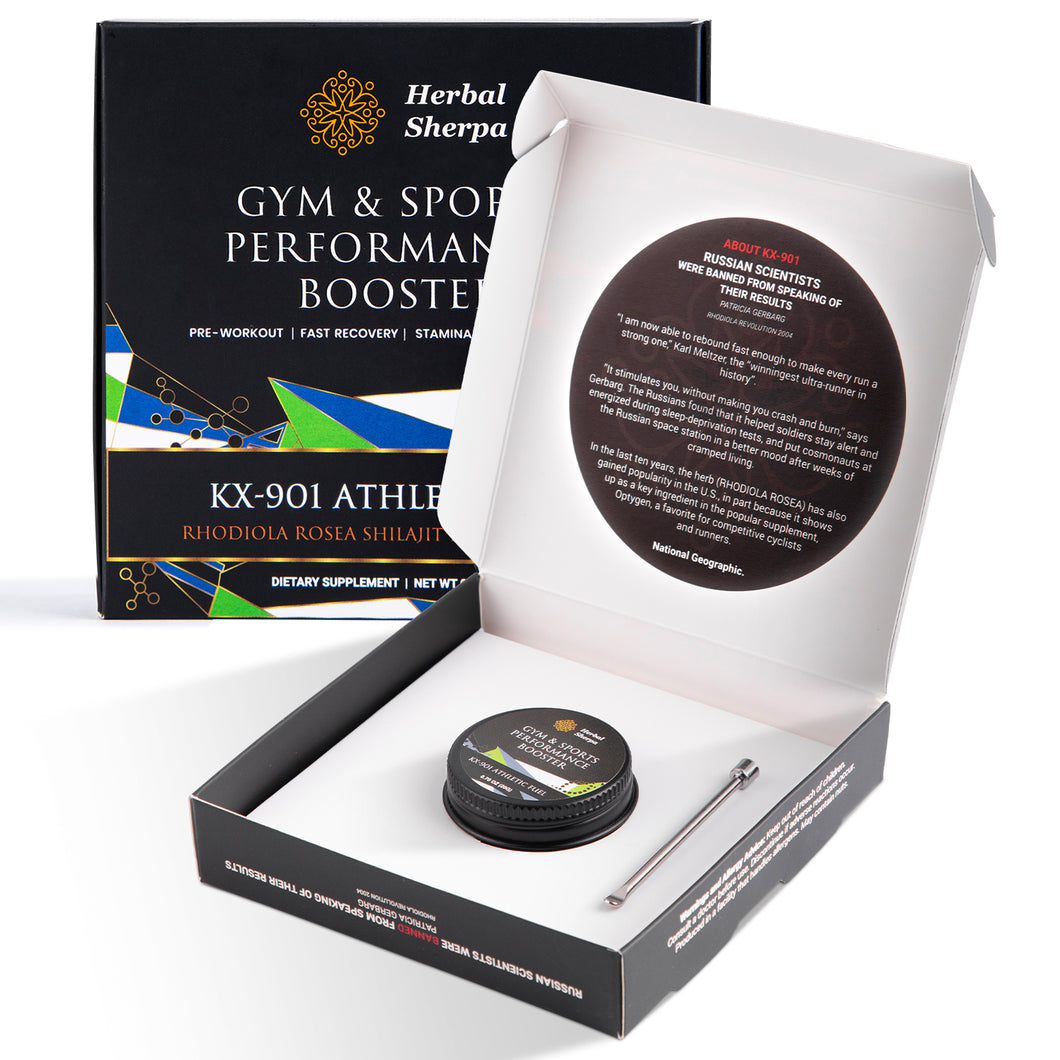 Herbal Sherpa KX901 – Pre-Workout & Recovery with Rhodiola, Shilajit & Reishi