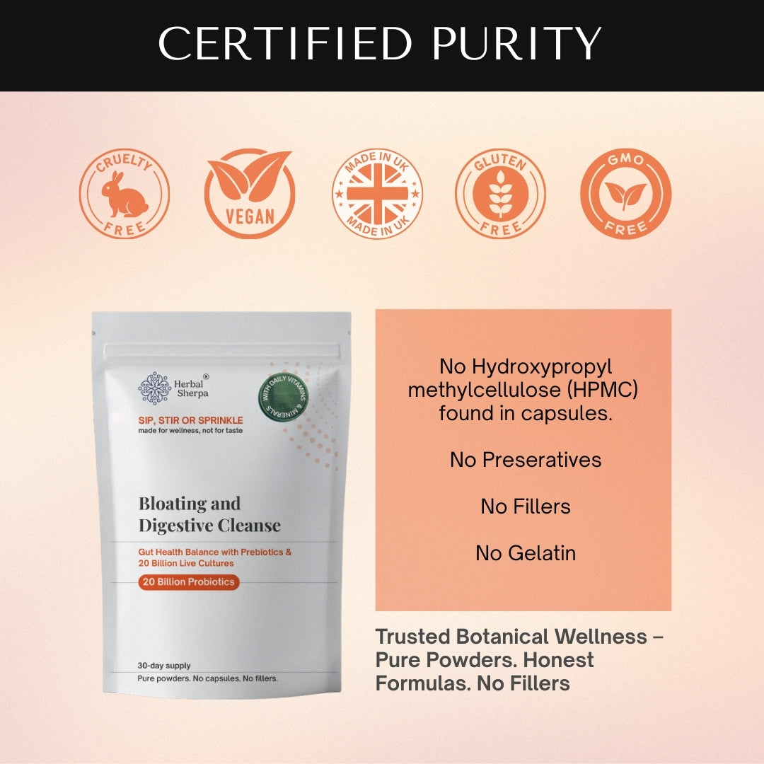 Digestive Balance & Gentle Cleanse — Daily Gut Support, Natural Fiber Blend & 20bn Probiotic Wellness | 60g Vegan Powder Blend